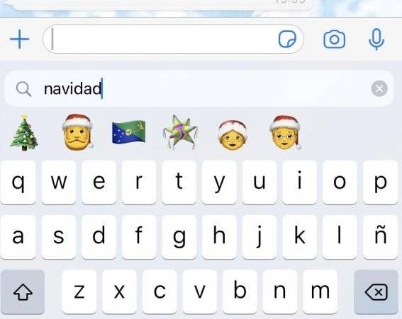 Con la última actualización solo tienes que escribir "Navidad" en tu chat y te aparecerán las opciones