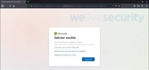 ESET identifica una campaña de phishing busca robar credenciales de acceso de Outlook