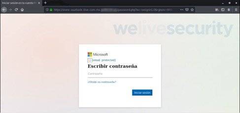 ESET identifica una campaña de phishing busca robar credenciales de acceso de Outlook
