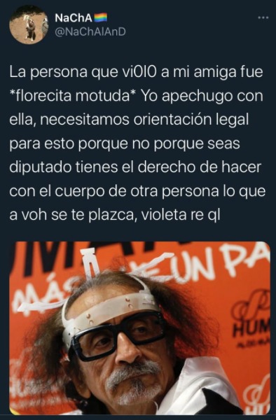 En Twitter realizaron una funa a Florcita Motuda por supuesta violación