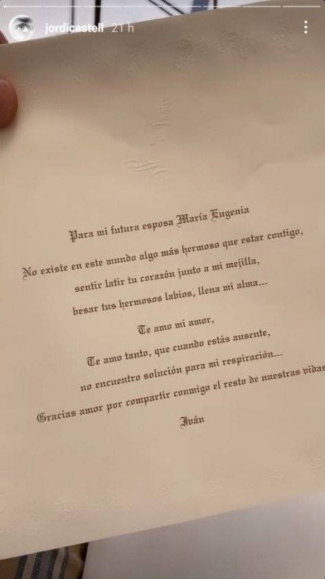 Jordi Castell reveló en Instagram el poema que le escribió Iván Zamorano a Kenita Larraín