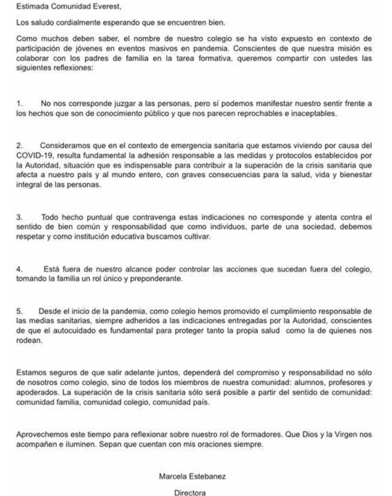 Comunicado Everest