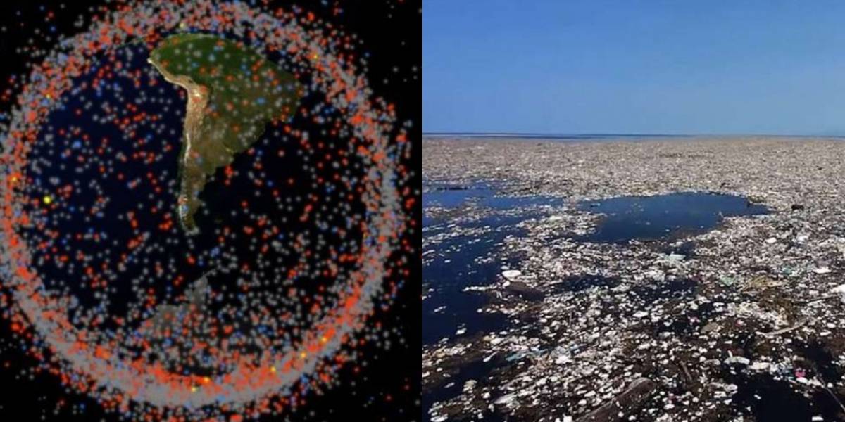 Comparan los desechos espaciales con las islas de plástico que se forman en los océanos