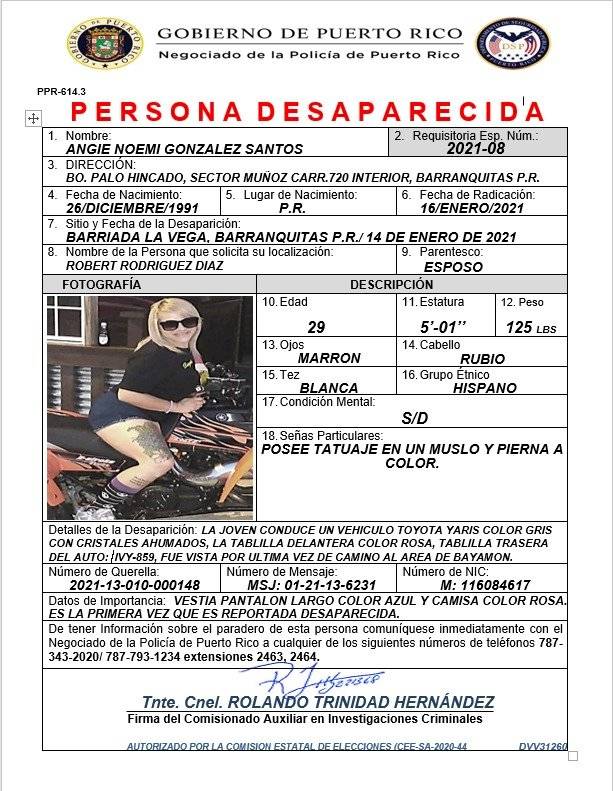 mujer desaparecida