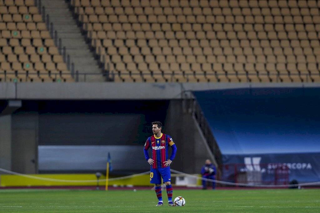 Leo Messi, expulsado en los últimos compases de la prórroga de la final de la Supercopa de España