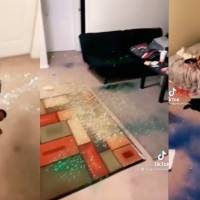 Mujer le llena la casa de brillantina a su pareja al saber que la engañaba