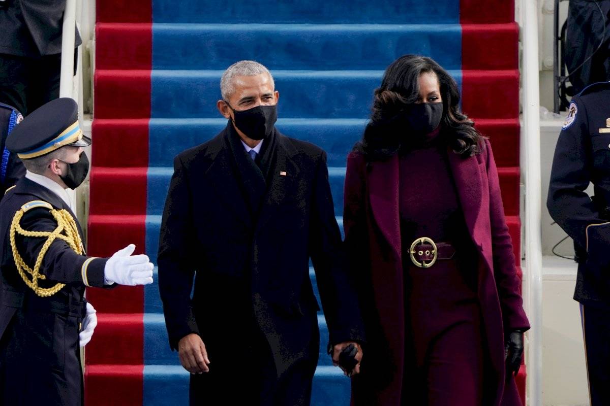 Barack Obama, George W. Bush y Bill Clinton se mostraron ante las cámaras.