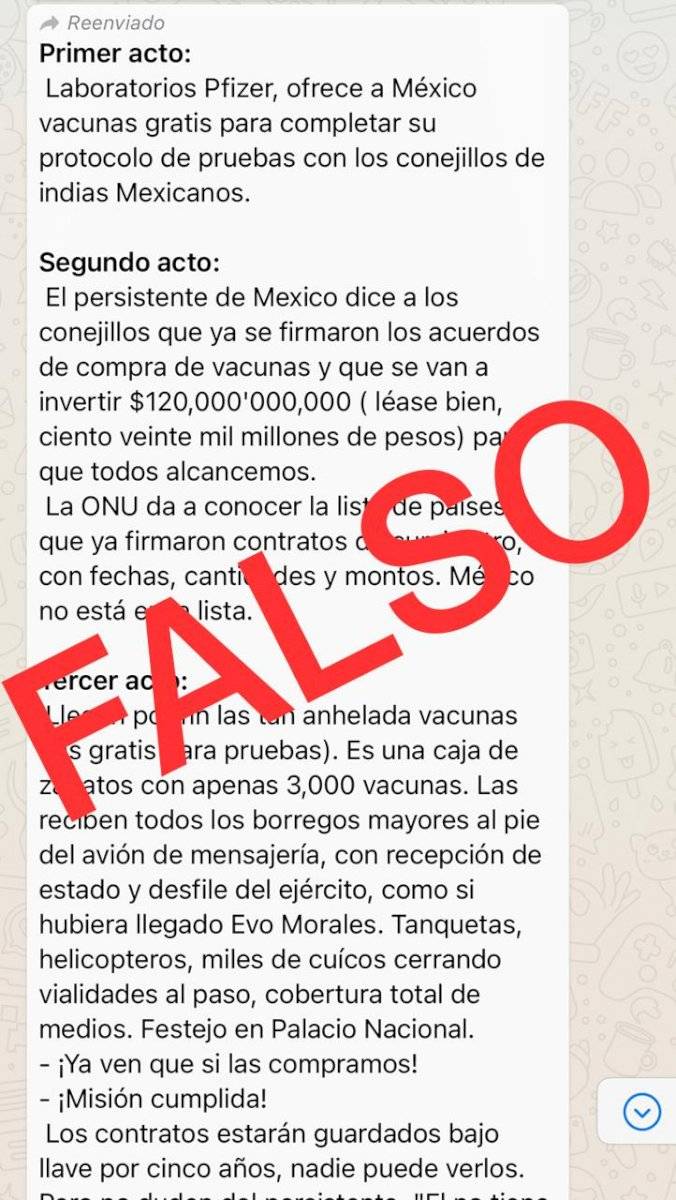 Así la cadena de fake news en WhatsApp
