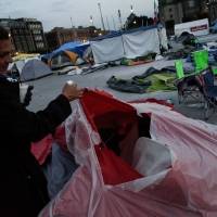 Desalojan campamento de Frenaaa en el Zócalo; casas de campaña estaban vacías