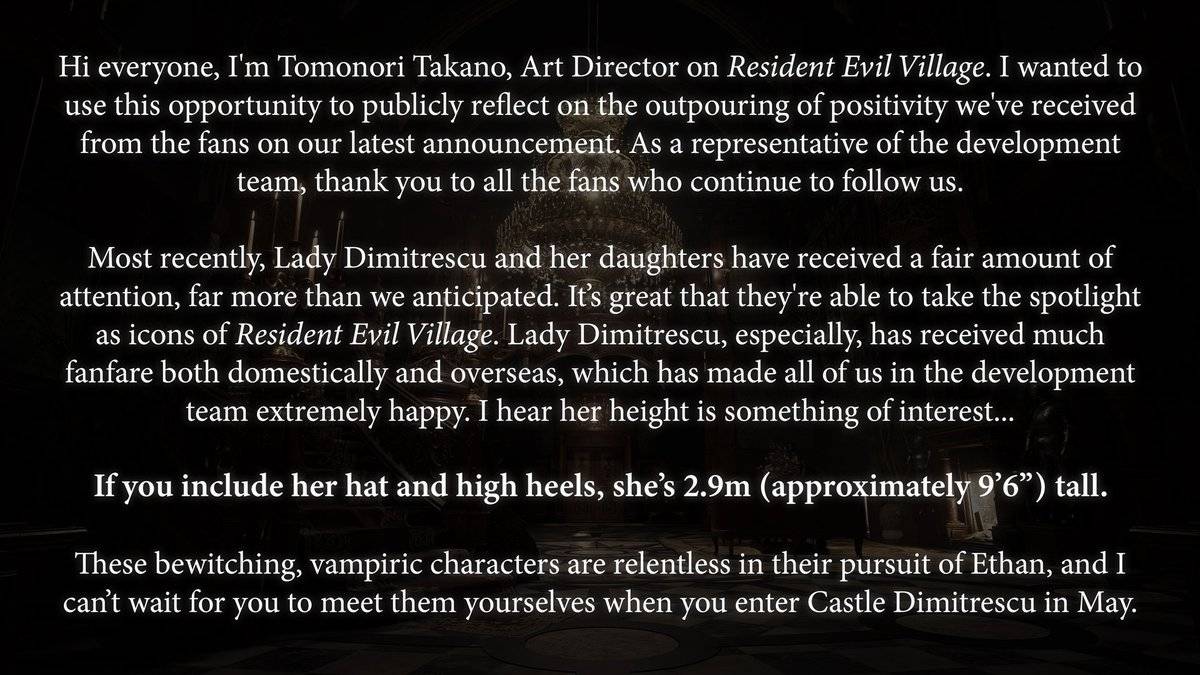 Resident Evil Village Lady Dimitrescu Resident Evil Village Lady Dimitrescu