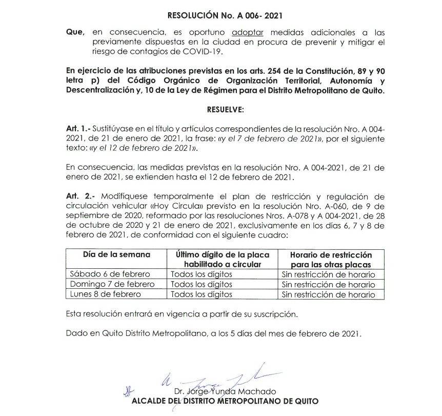 Parte de la resolución