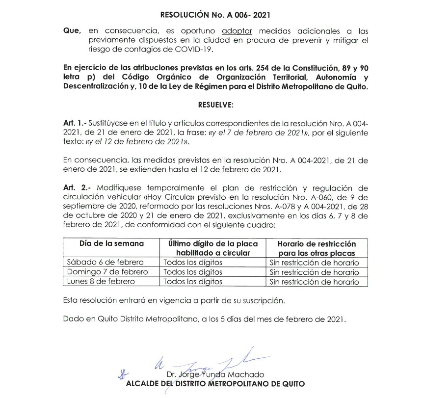 Parte de la resolución