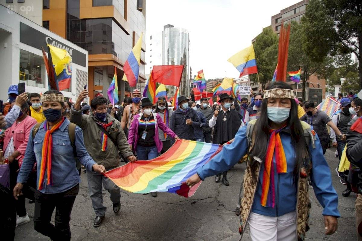 Yaku Pérez lidera movilización pacífica