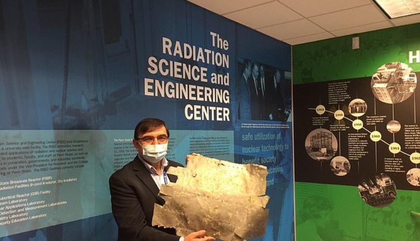 La placa de metal que se analizará para saber si era del Electra.