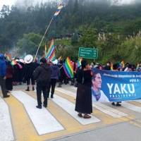 Marcha indígena avanza a Cuenca a la que se sumará Yaku Pérez