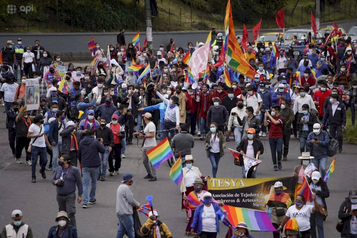 Marcha por la Democracia: Organizaciones sociales e indígenas se concentran en el parque El Arbolito