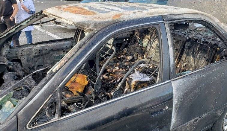 Auto en llamas Maryland
