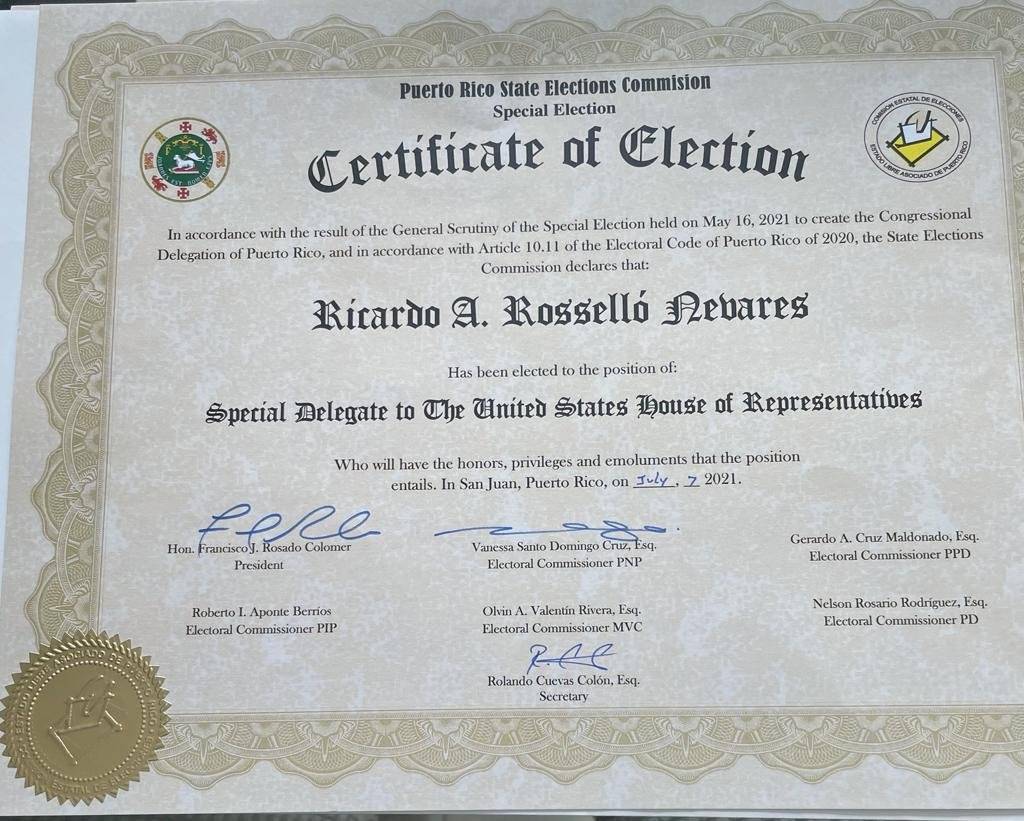 Certificado de Rosselló
