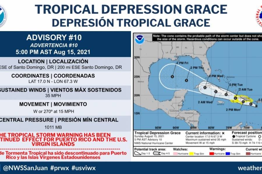 Grace se degrada a depresión tropical | Metro