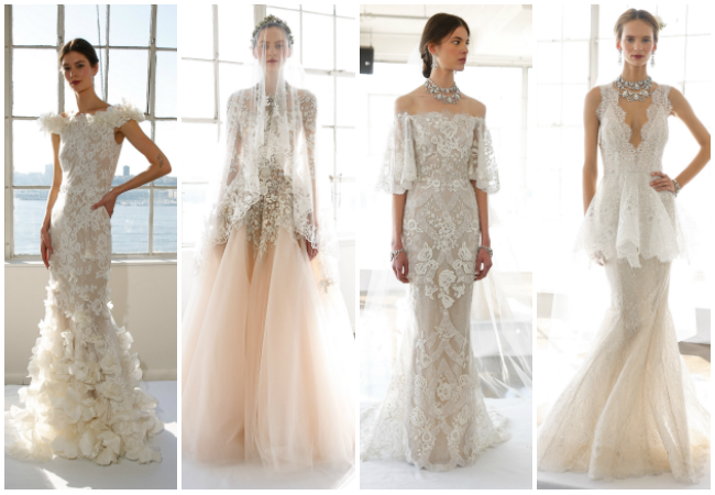 tendencias en vestidos de novia 2017: oscar de la renta, reem acra